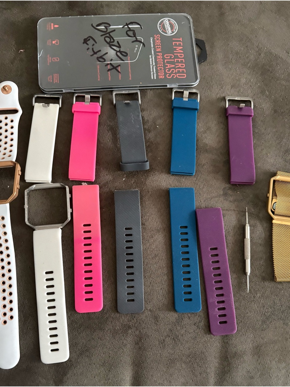 fitbit Blaze Silicone Replacement Bands in White, Pink, Gray, Blue, Purple